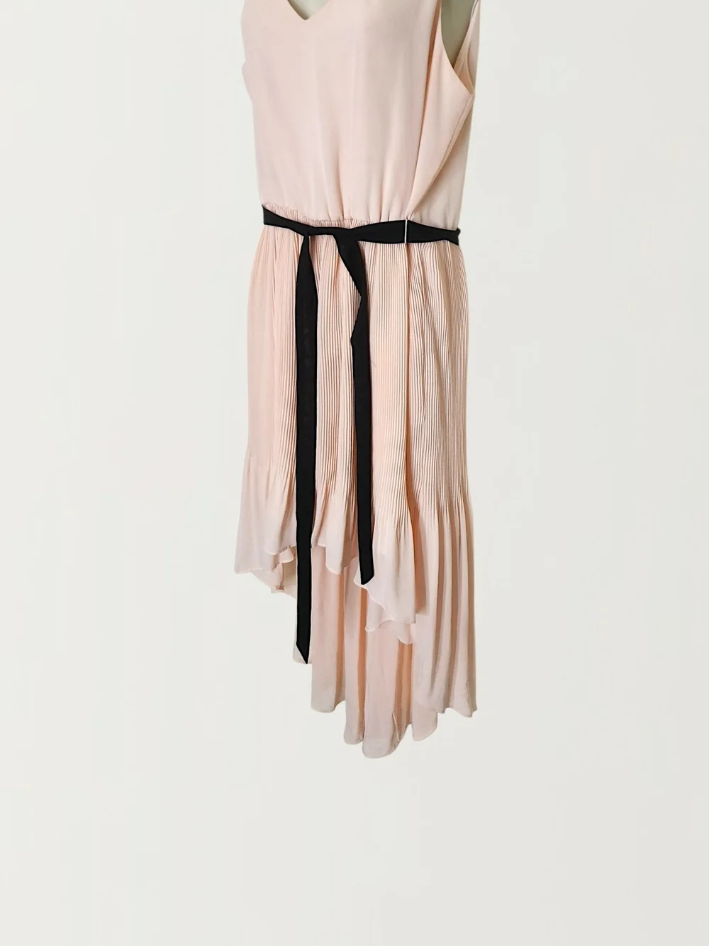 Lily Rose Womens Pink Sleeveless V-Neck High-Low Dress with Black Sash Size XL